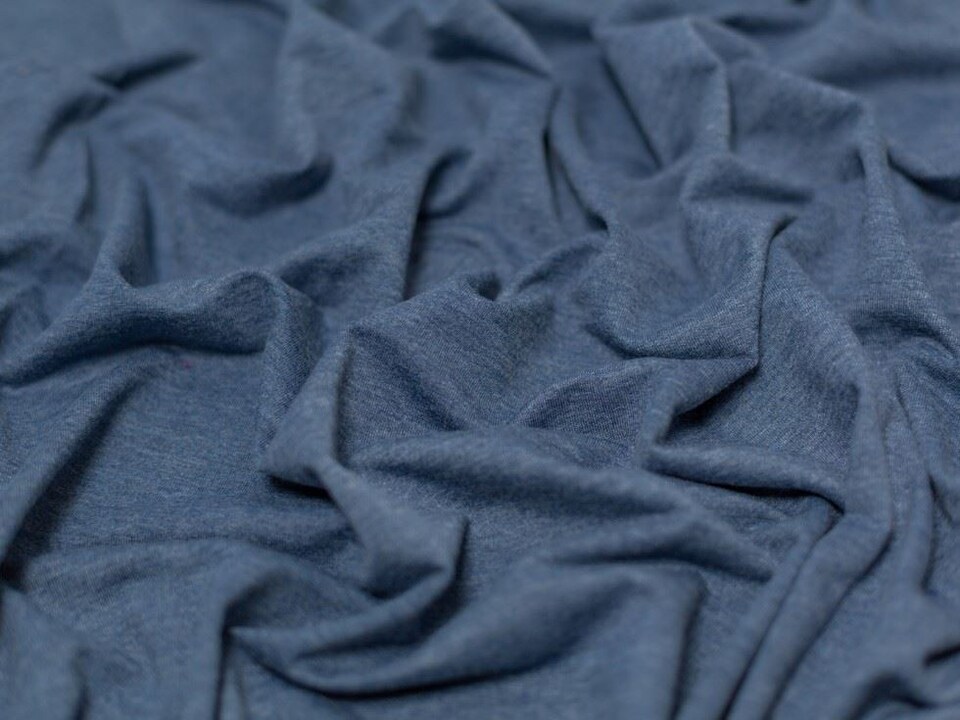 Minerva Core Range Blue Medium Loop Back French Terry Stretch Knit Fabric for Dressmaking, 150cm / 59" Wide - per metre