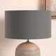 image 2 of 40cm Grey Poly Cotton Cylinder Lamp Shade Drum Table Floor Lampshade