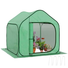 Outsunny Mini Pop Up Greenhouse w/ Reinforced PE Cover, Zipper Door, Green | Green | 1