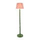 image 1 of Higgledy Gloss Cotswold Green Paint Floor Lamp with Coral Pink Fabric Ikat Shade 35cm E27