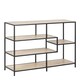 image 1 of Seaford Wide Black Metal Bookcase with 4 Sonoma Oak Shelves