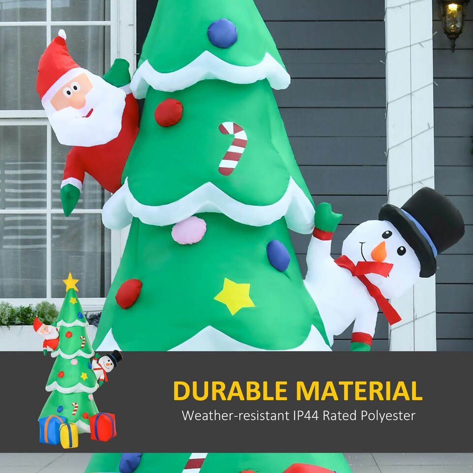 image 1 of HOMCOM 7ft Christmas Inflatable Tree LED Lighted Indoor Outdoor Decoration