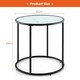 image 2 of COSTWAY Glass End Table 50cm Round Side Table White
