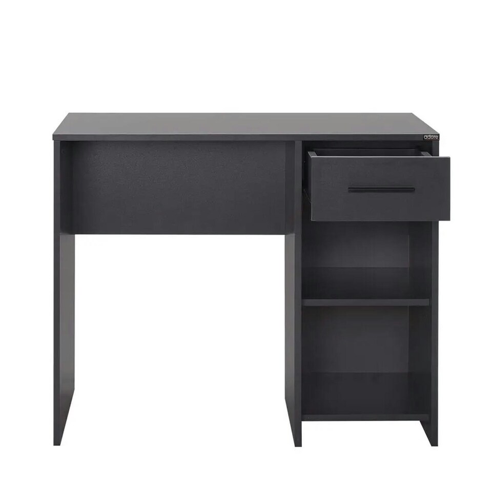 image 1 of Adore Anthracite Grey Study Desk with Drawer & Shelves Grey