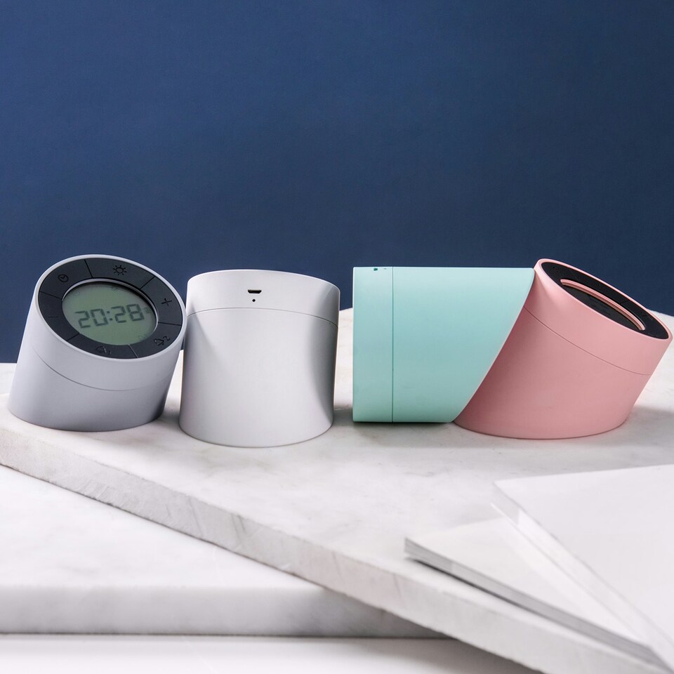 image 1 of Gingko Edge Light Alarm Clock Pink