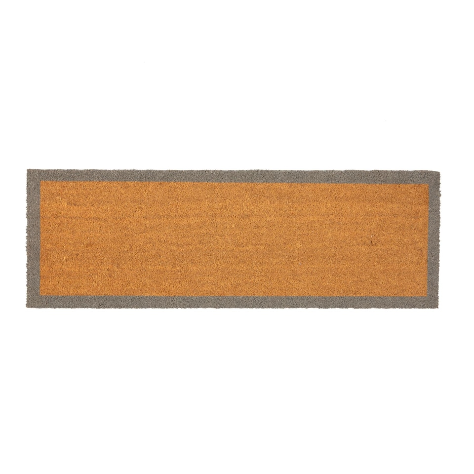 image 1 of Nicola Spring Coir Double Door Mat - 120 x 40cm - Grey Border