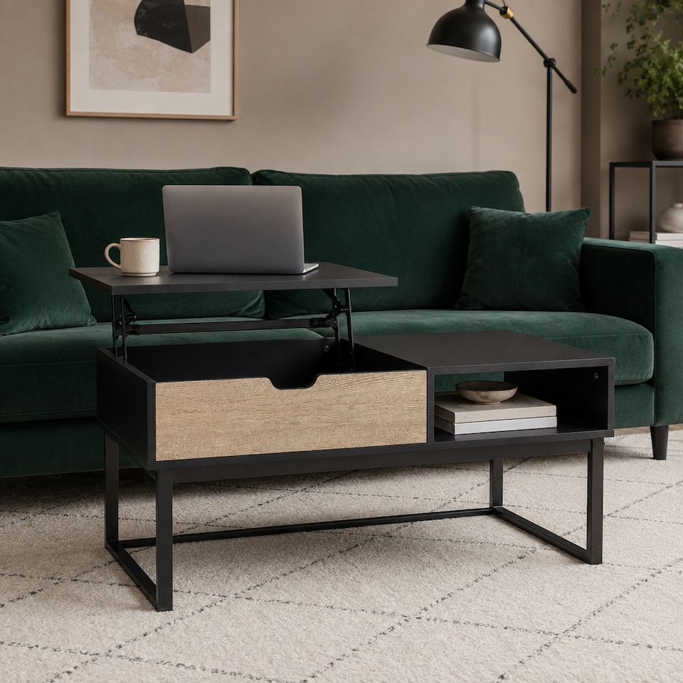 image 1 of Teamson Lift Top Coffee Table with Hidden Storage & Metal Frame