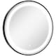 image 1 of kleankin Round LED Bathroom Mirror, Dimmable Lighted Wall-Mounted Mirror with 3 Temperature Colours, Memory Function, Hardwired, Black