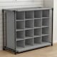 image 7 of Living and Home 4 Tiers 16-Pair Non-woven Grid Shoes Rack - Grey