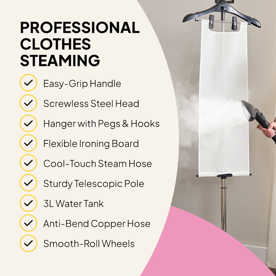 image 1 of Fridja F1200 Clothes Steamer Pro 2200W Upright Garment Care 3L Tank