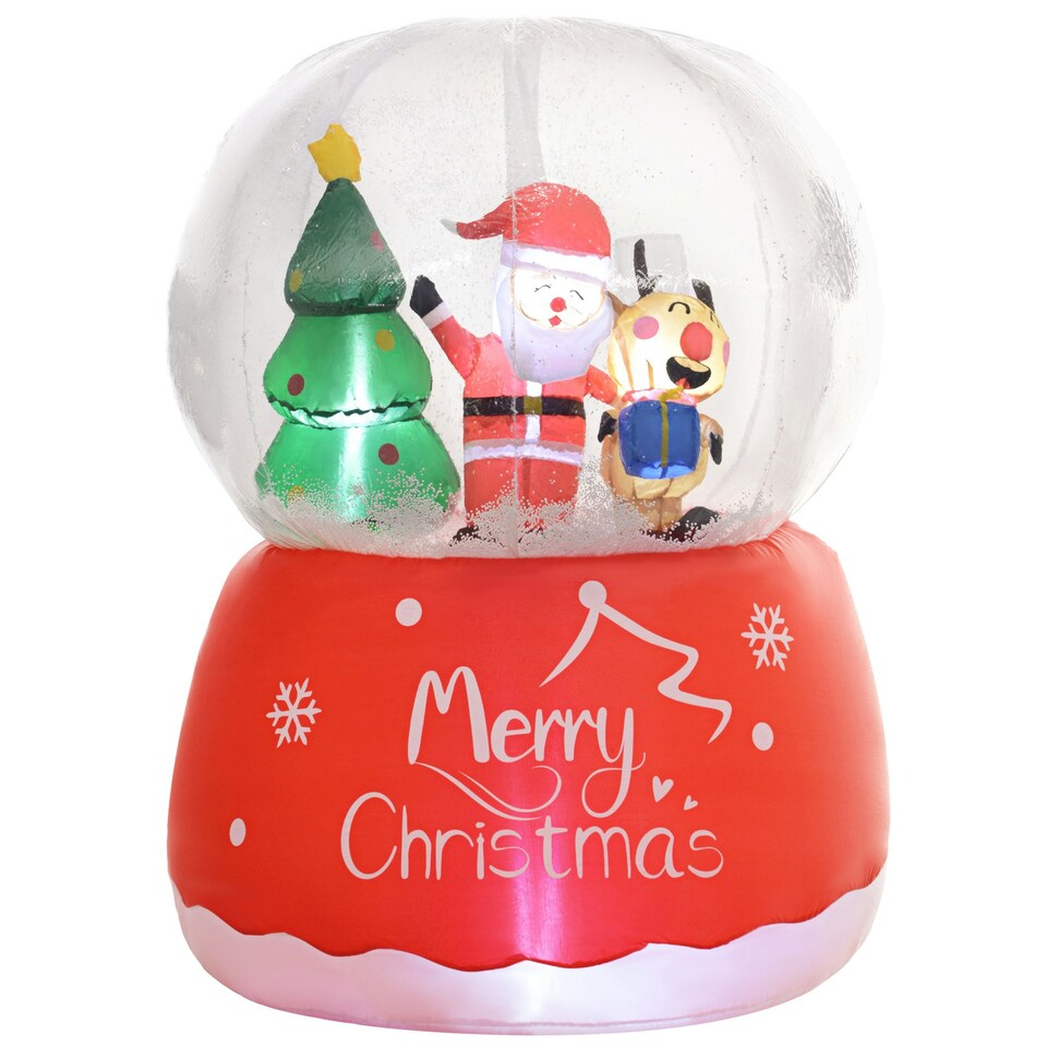 image 1 of Outsunny 5.5FT Christmas Inflatable Crystal Ball with LED Lights for Party