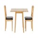image 3 of Mason Double Drop Leaf Dining Set - Oak Varnish/Brown Faux Leather Brown