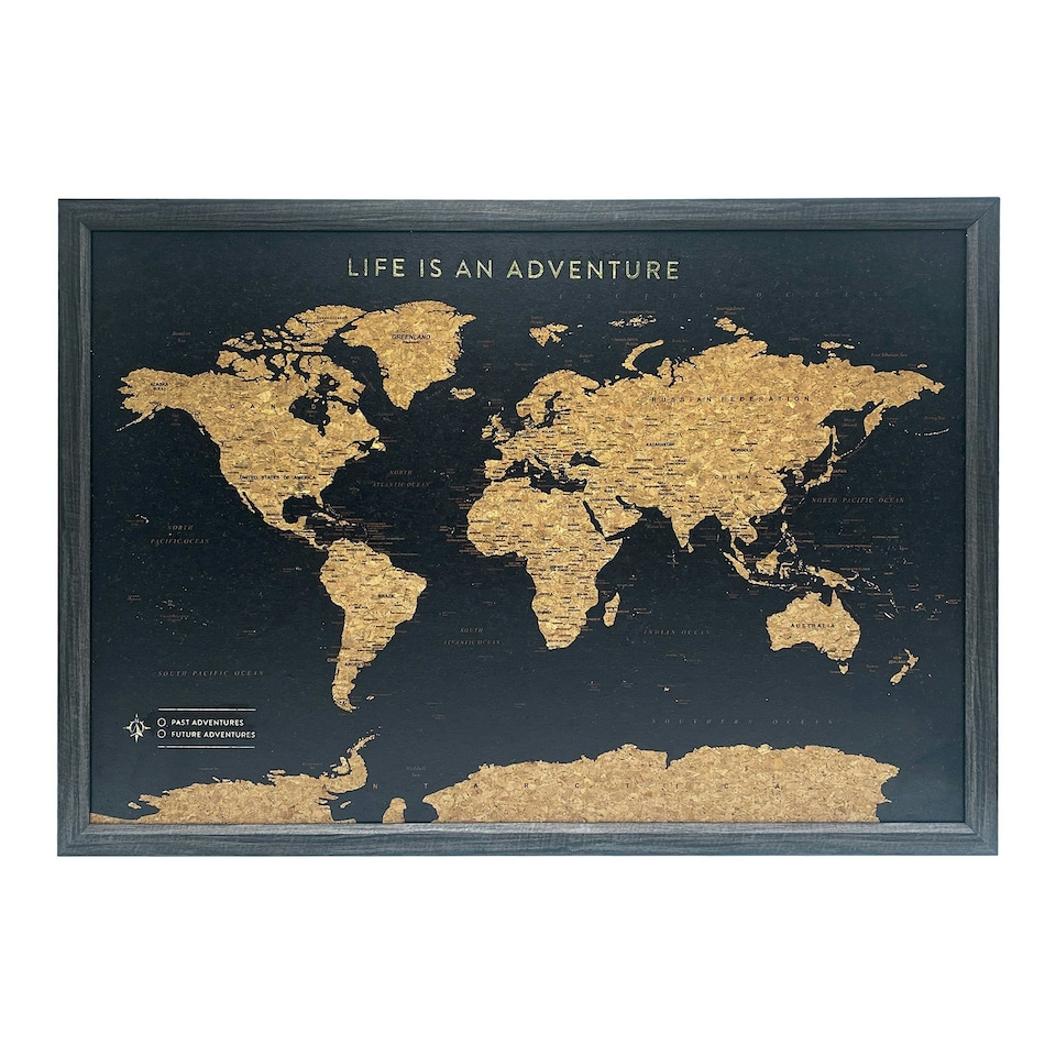 image 1 of Splosh Travel Map Cork Board World Medium Black | Multi