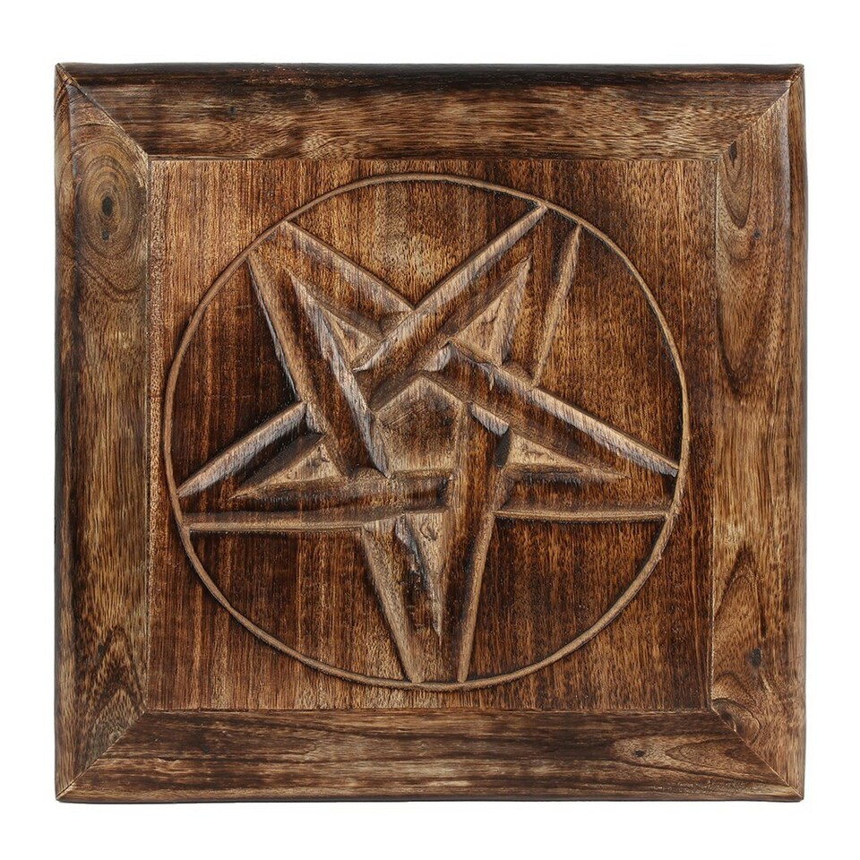 image 1 of Medium Pentagram Altar Table - Wood - One Size
