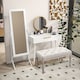 image 7 of HOMCOM Modern Dressing Table with Round Mirror, Makeup Vanity Table with 2 Drawers for Bedroom, Living Room, 80 x 40 x 123 cm, White