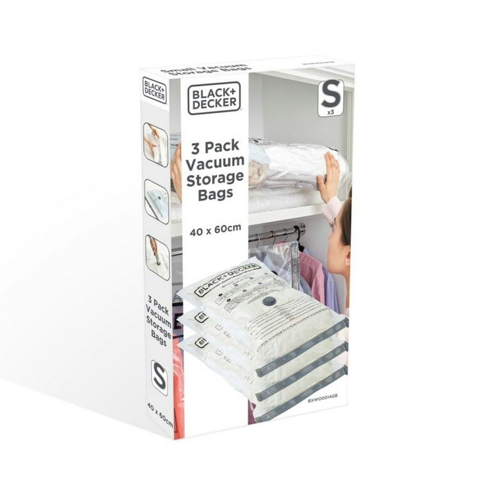 image 1 of Black & Decker Vacuum Storage Bags (Pack Of 3) - Clear - XL