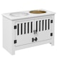 image 1 of PawHut Raised Dog Bowls for Large Dogs Feeding Station w/ Stand, Storage - White