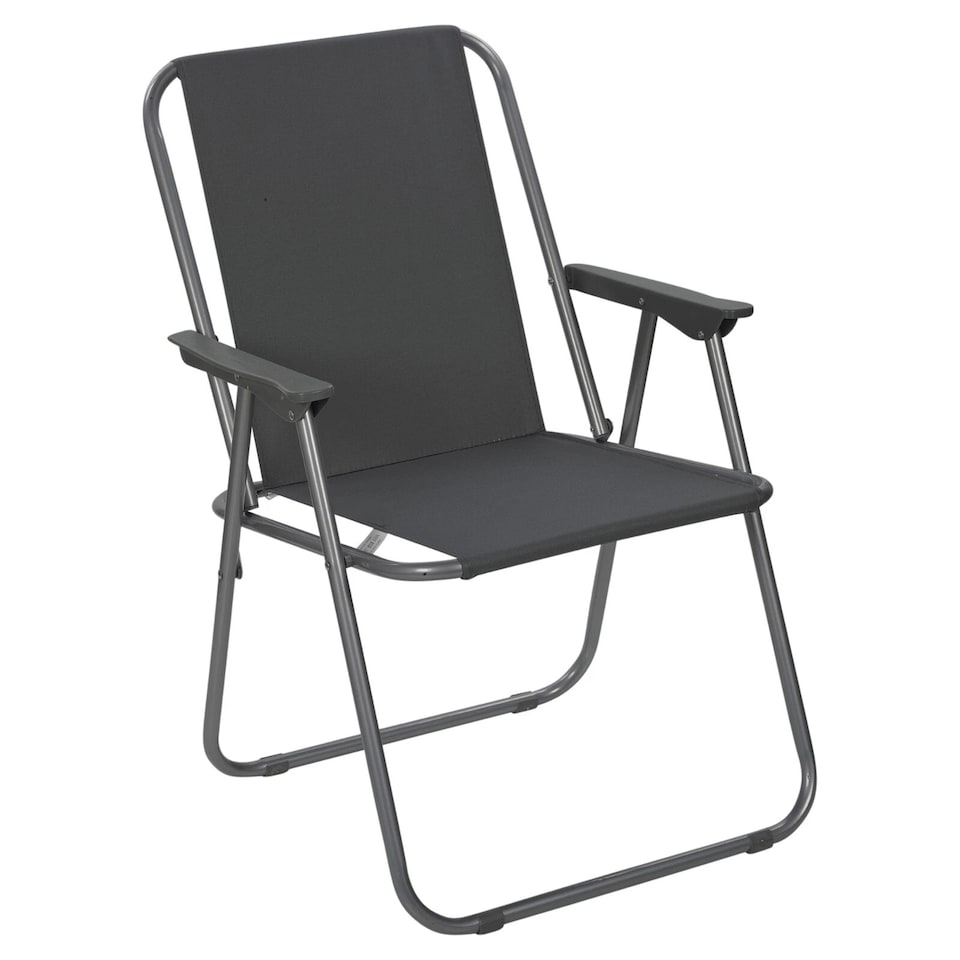 image 1 of Garden Patio Metal Folding Spring Deck Chairs Camping Beach Picnic Outdoor Seats | Grey | 4 Grey