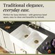 image 3 of Fireclay Kitchen Bundle -  2 Bowl Stepped Weir Butler Sink, Wastes & French Classic Tap, 795mm - Brushed Brass