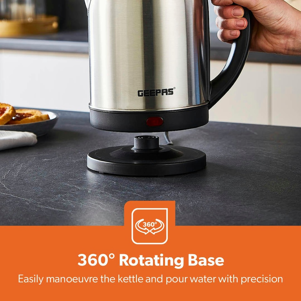 image 1 of GEEPAS Electric Kettle 2 Slice Bread Toaster & Microwave Kitchen Set | Black