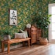 image 4 of Woodland Wonder Wallpaper in Greens and Teal on Gold | Gold | Greens and Teal on Gold | 50cm x 10m