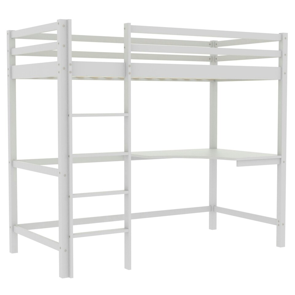 image 1 of Vida Designs Sydney Bunk Bed With Desk, 3ft Single Bed, White, 90 x 190cm