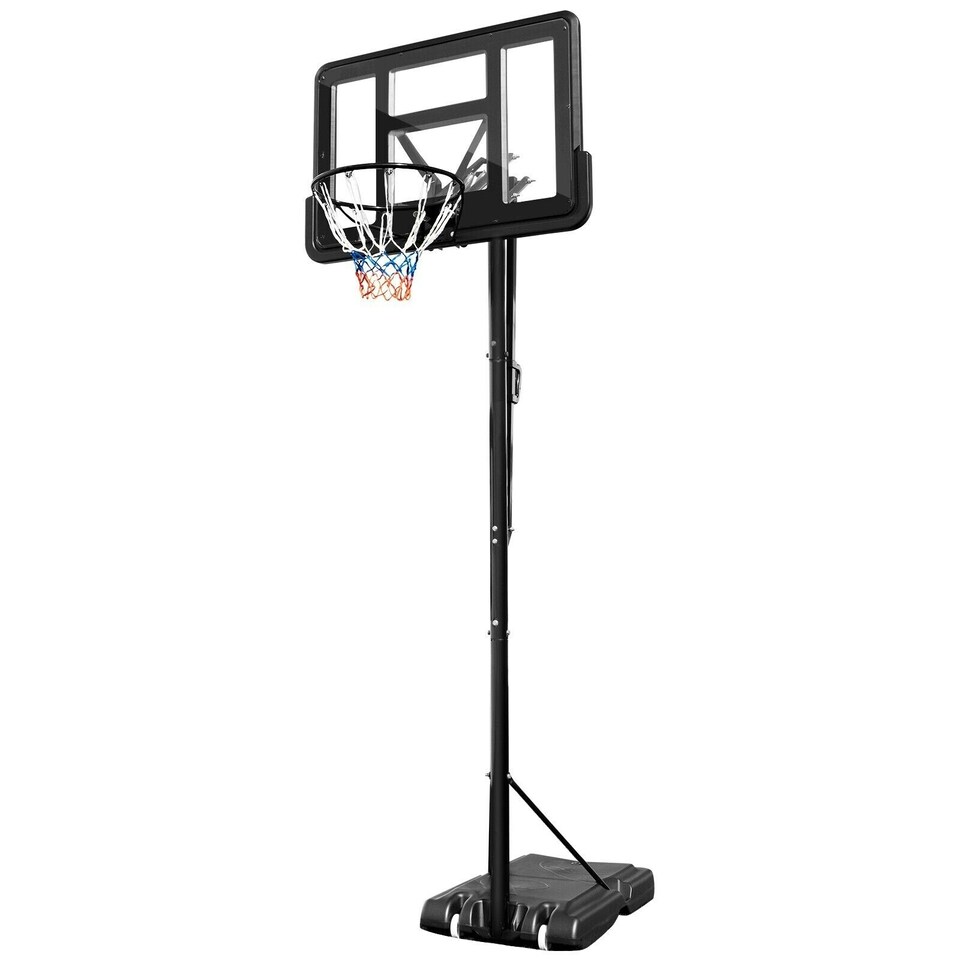 image 1 of COSTWAY 10ft Basketball Backboard Hoop 2.45M-3.05M Height | Black | Standard
