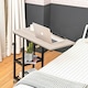 image 5 of COSTWAY Industrial Sofa Side Table Height Adjustable Rolling Natural Yellow