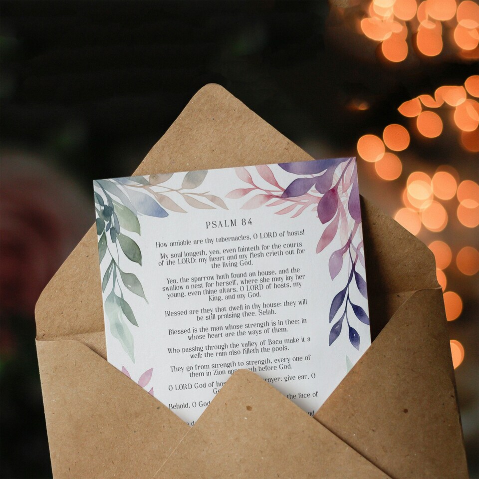 image 1 of Psalm 84 Day in Thy Courts Better than 1000 Elsewhere Christian Birthday Card