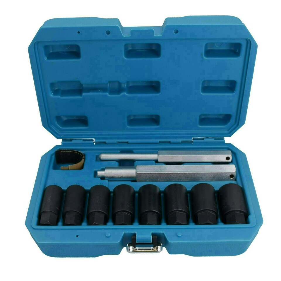 image 1 of Metric Locking Wheel Nut Impact Sockets Remover Removal 18mm - 25mm 10pc