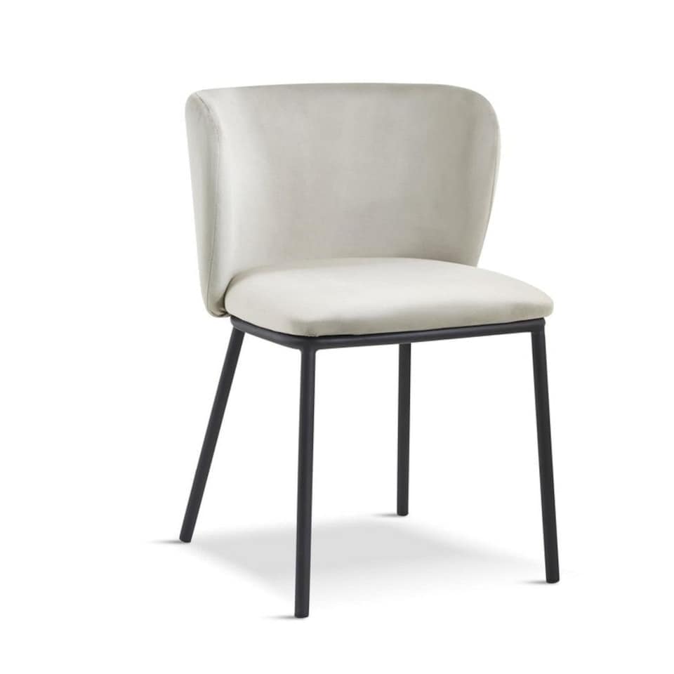 image 1 of Mandy Dining Chair - Crib 5 (Pack of 2) - Velvet - L48 x W46.2 x H75.5 cm - Light Grey | Grey