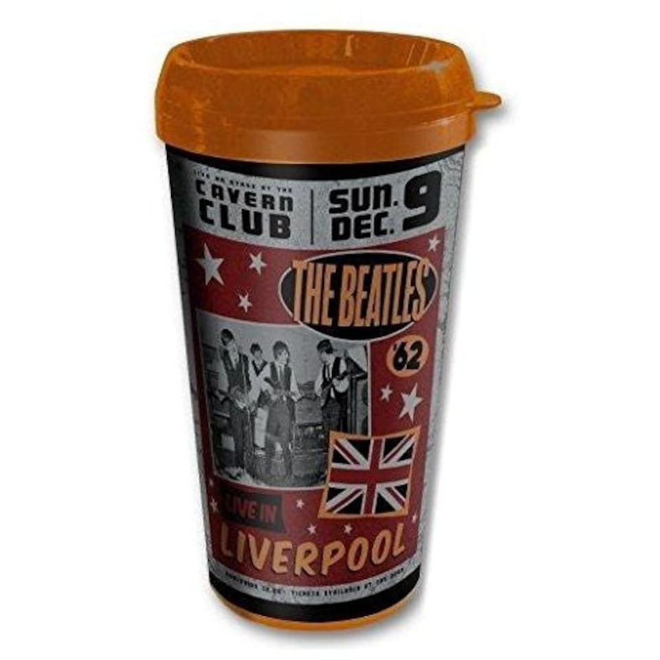 The Beatles Travel Mug: Live in Liverpool with Plastic Body - BEATTRAVMUG14 N/A