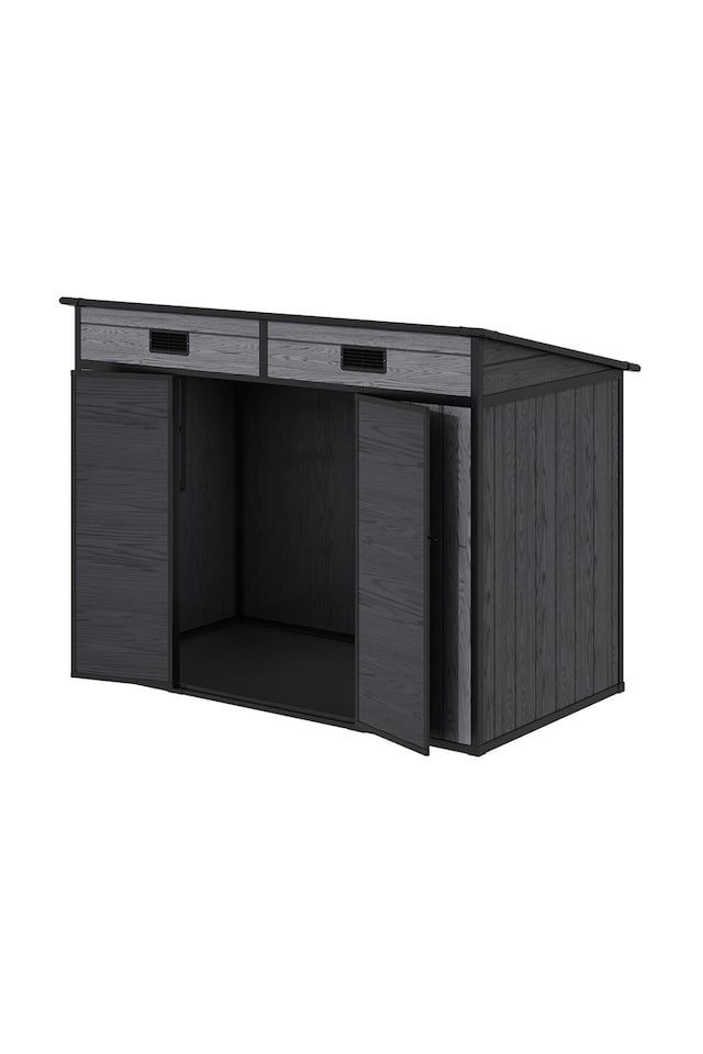 image 1 of Living and Home 8x4FT Outdoor Garden Storage Shed, Dark Grey | Grey | Dark Grey | 1
