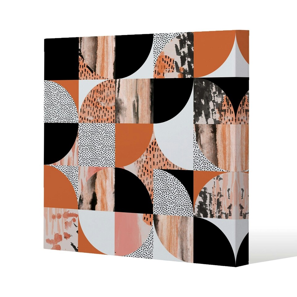 image 1 of Geometric Circles in Autumn Colours (Canvas Print) 61 x 61 x 4cm