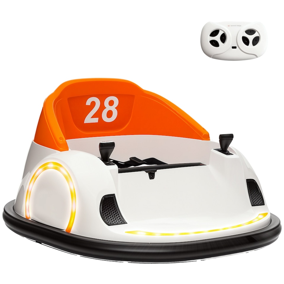image 1 of AIYAPLAY 360° Rotation 12V Kids Bumper Car w/ Remote Control, Orange