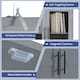 image 7 of COSTWAY Broom Closet Storage Cabinet Wooden Utility Grey