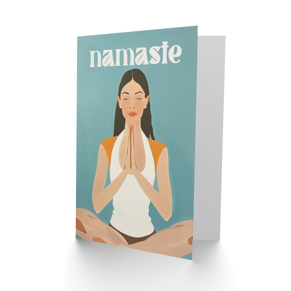 image 1 of Namaste Anjali Mudra Praying Hands Yoga Zen Thank You Card