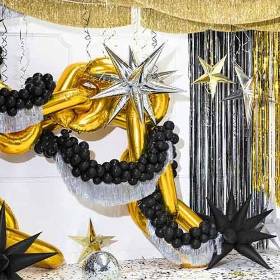 image 1 of Silver 3D Star Air Fill Giant Foil Balloon 95cm / 37 in