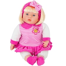 BiBi Doll 24" Chubby Baby Doll Girl with Hair & Sounds