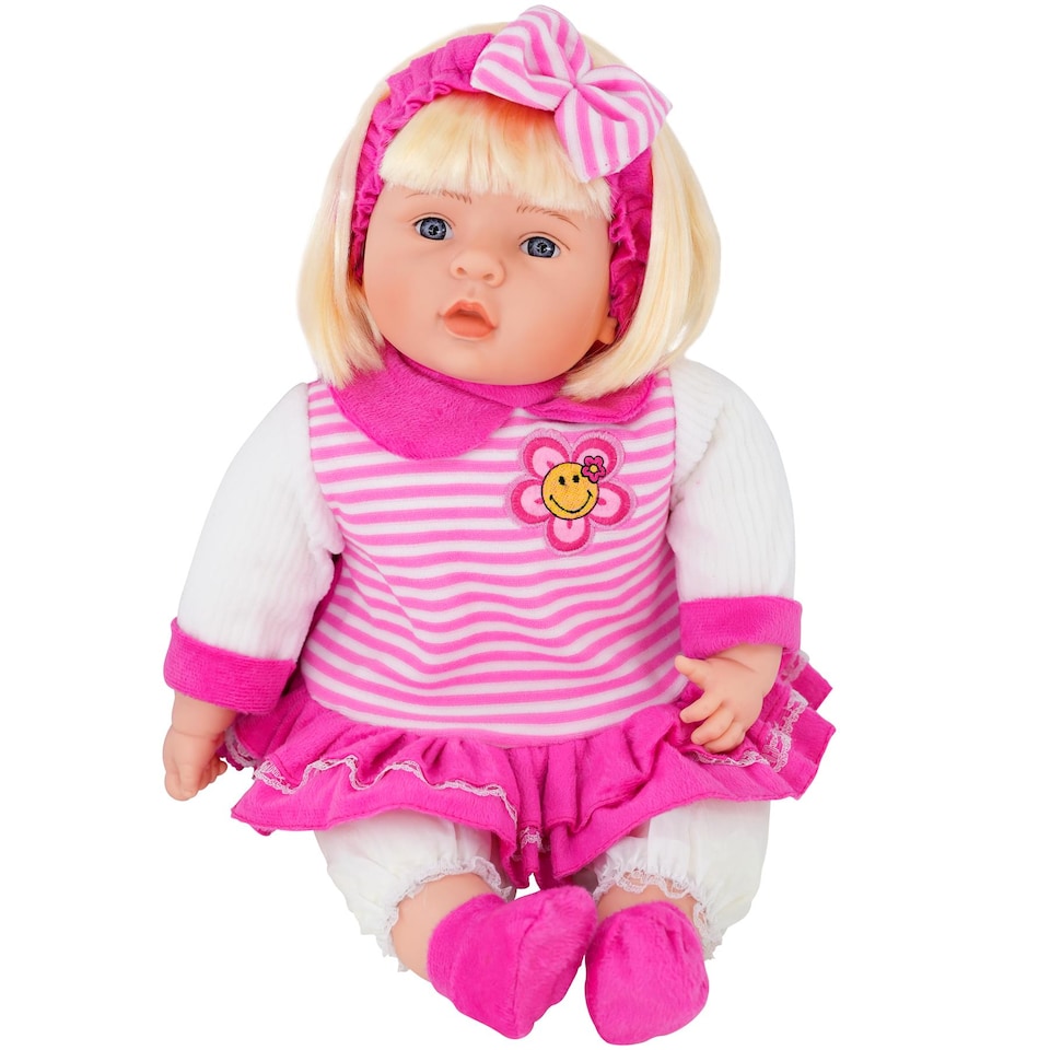 image 1 of BiBi Doll 24" Chubby Baby Doll Girl with Hair & Sounds