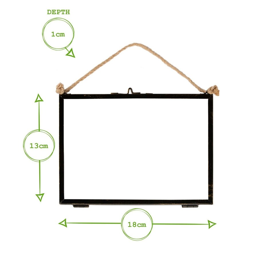 image 1 of Nicola Spring Hanging Metal Photo Frames - 7" x 5" - Black - Pack of 5 - Hanging Picture Frame Display Frame Poster Frame Picture Display Black | S