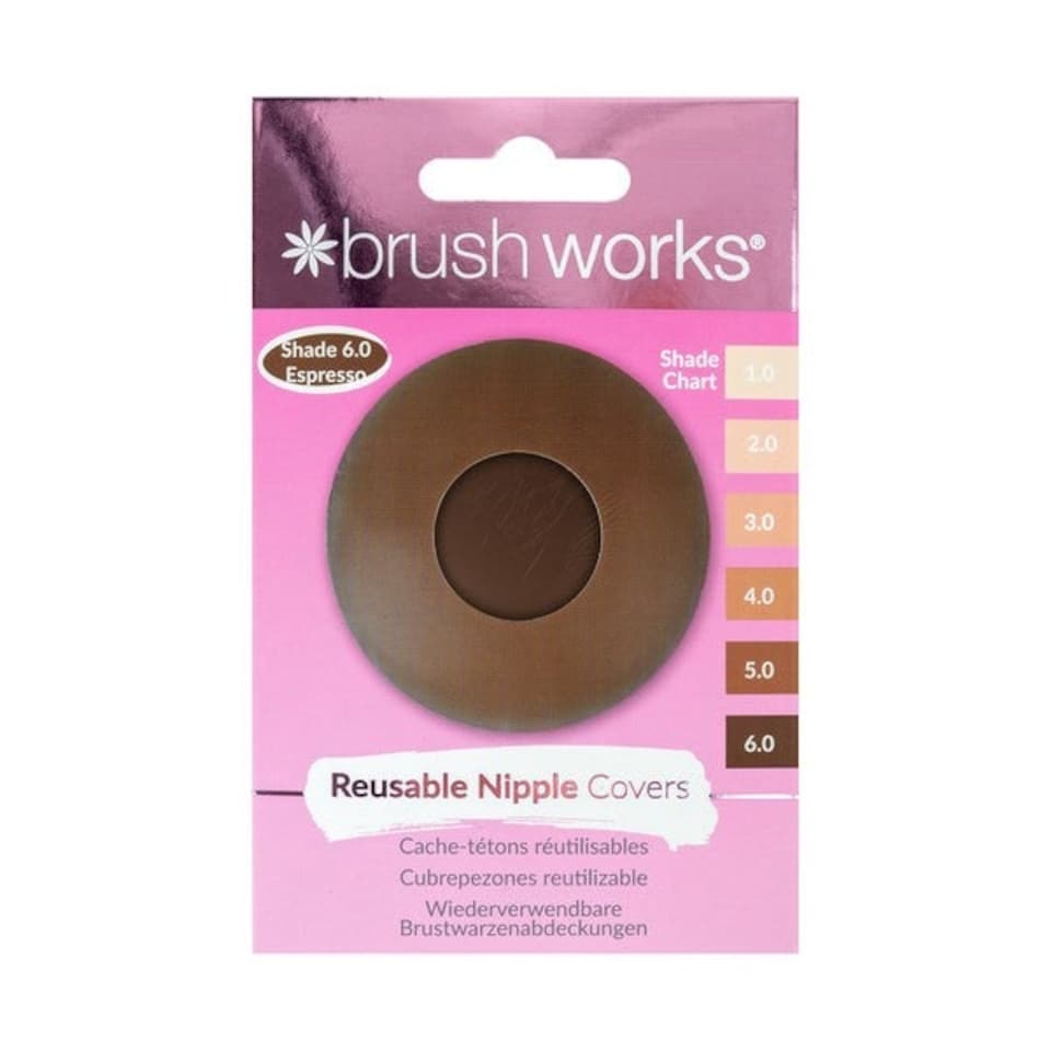 image 1 of Brushworks Reusable Silicone Nipple Covers Shade 6.0 - Espresso