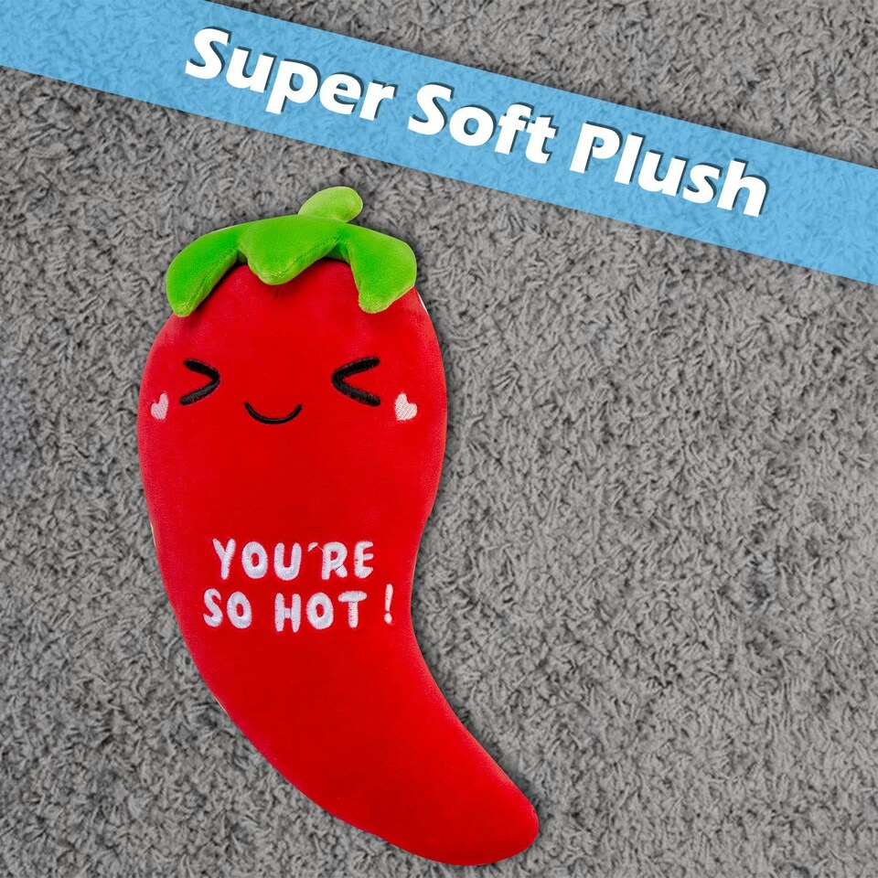 image 1 of Chilli Soft Toy Cute Plushie Huggable Cuddly Stuffed Toy 20cm Red