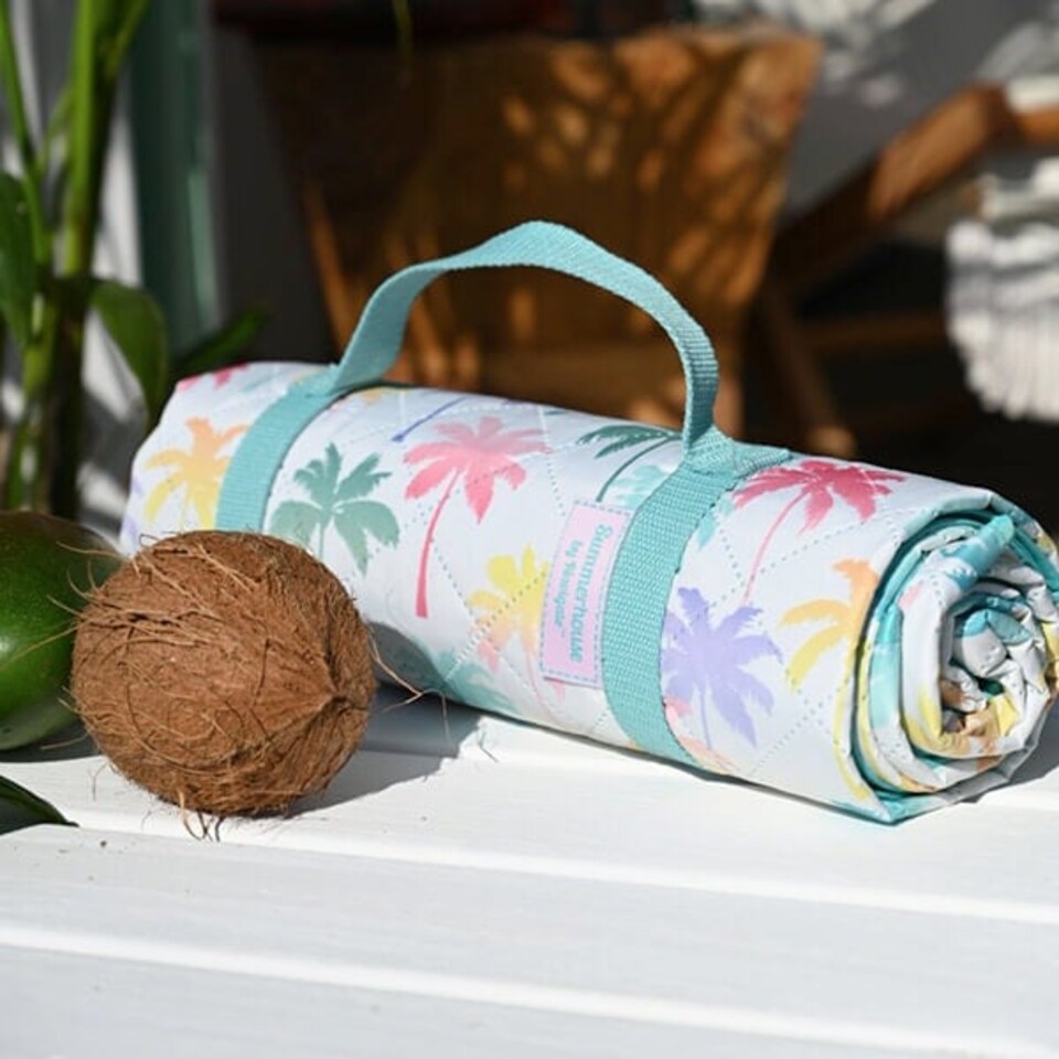 image 1 of Summerhouse by Navigate Coconut Grove Ombre Palm Ultimate Picnic Rug | Blue