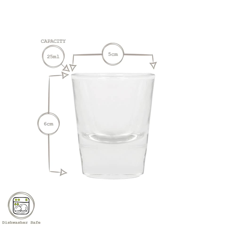 image 1 of Rink Drink Wide Shot Glasses - 25ml - Clear - Pack of 6