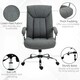image 6 of Vinsetto High Back Home Office Chair Swivel Linen Fabric Desk Armchair, Grey