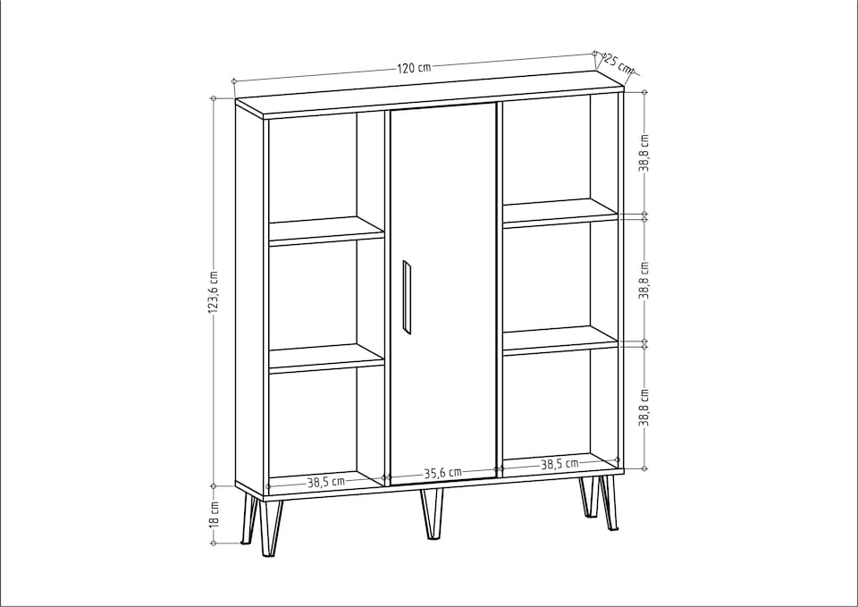 image 1 of Decorotika Peoria 6 Shelves and a Cabinet Bookcase