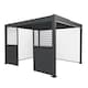 image 1 of Anthracite Aluminium Pergola With White Blinds & 2 Shutter Panels - 3m x 4m