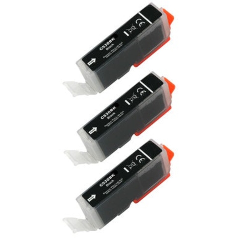 image 1 of 3x Compatible Canon PGI530 Black Ink Cartridges Black