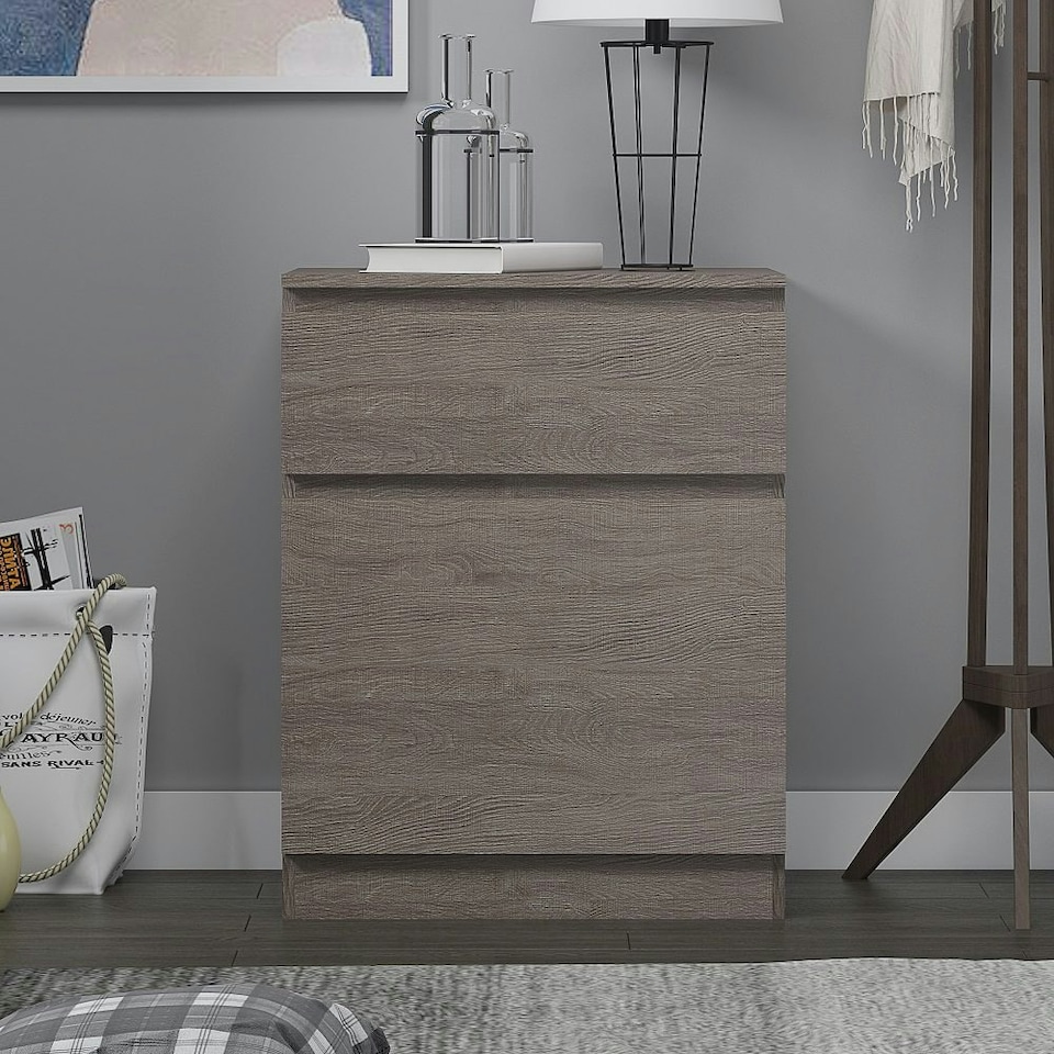 image 1 of FWStyle Stora 1 Door 1 Drawer Multi-Storage Unit - Rustic Oak Brown